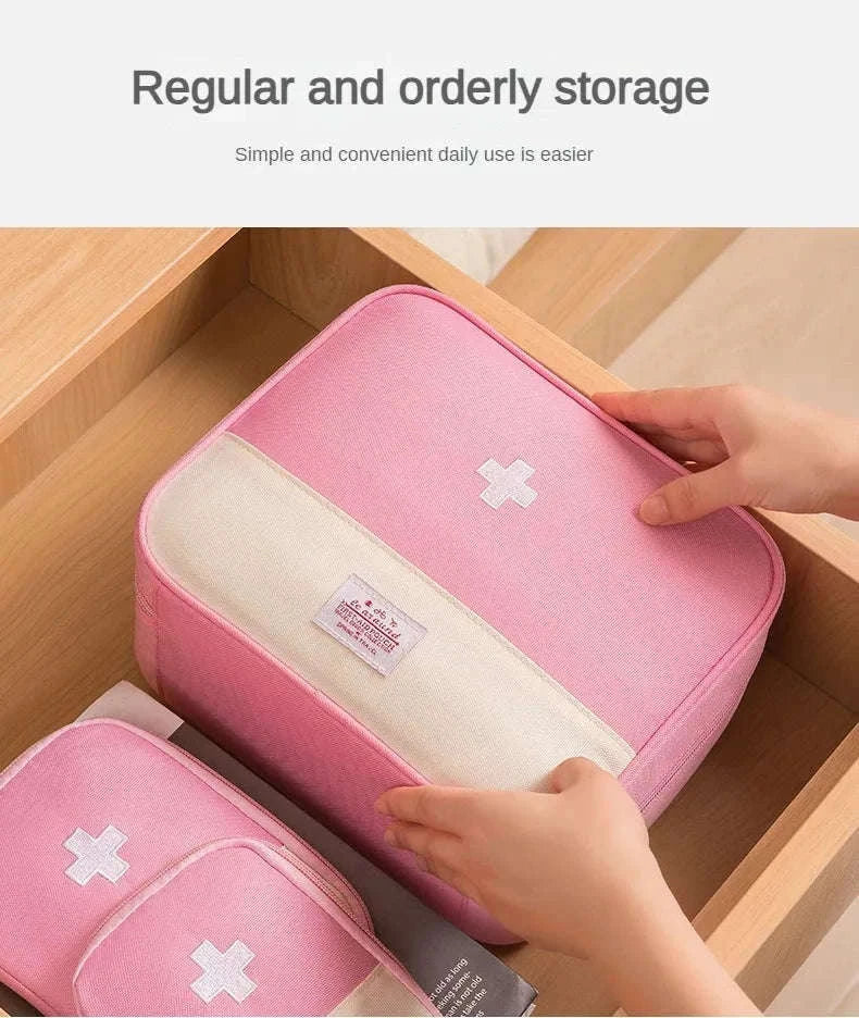 Large Capacity Medicine Bag – Portable Medical Storage Organizer-One size / Blue