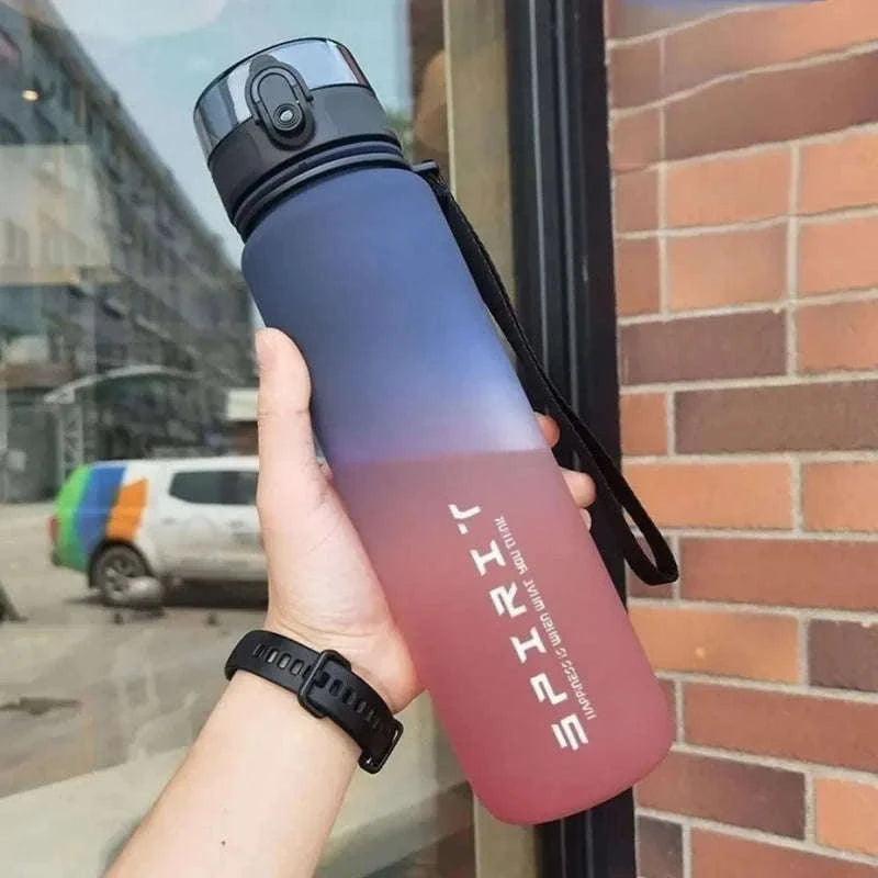 Large Capacity Sports Water Bottle-black white / 0.5L