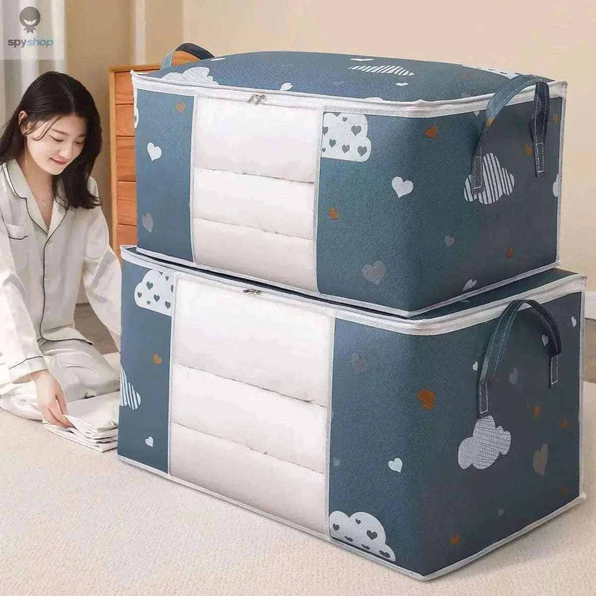 Large Capacity Storage Bag Organizer for Tidy Home Storage-Large Beige