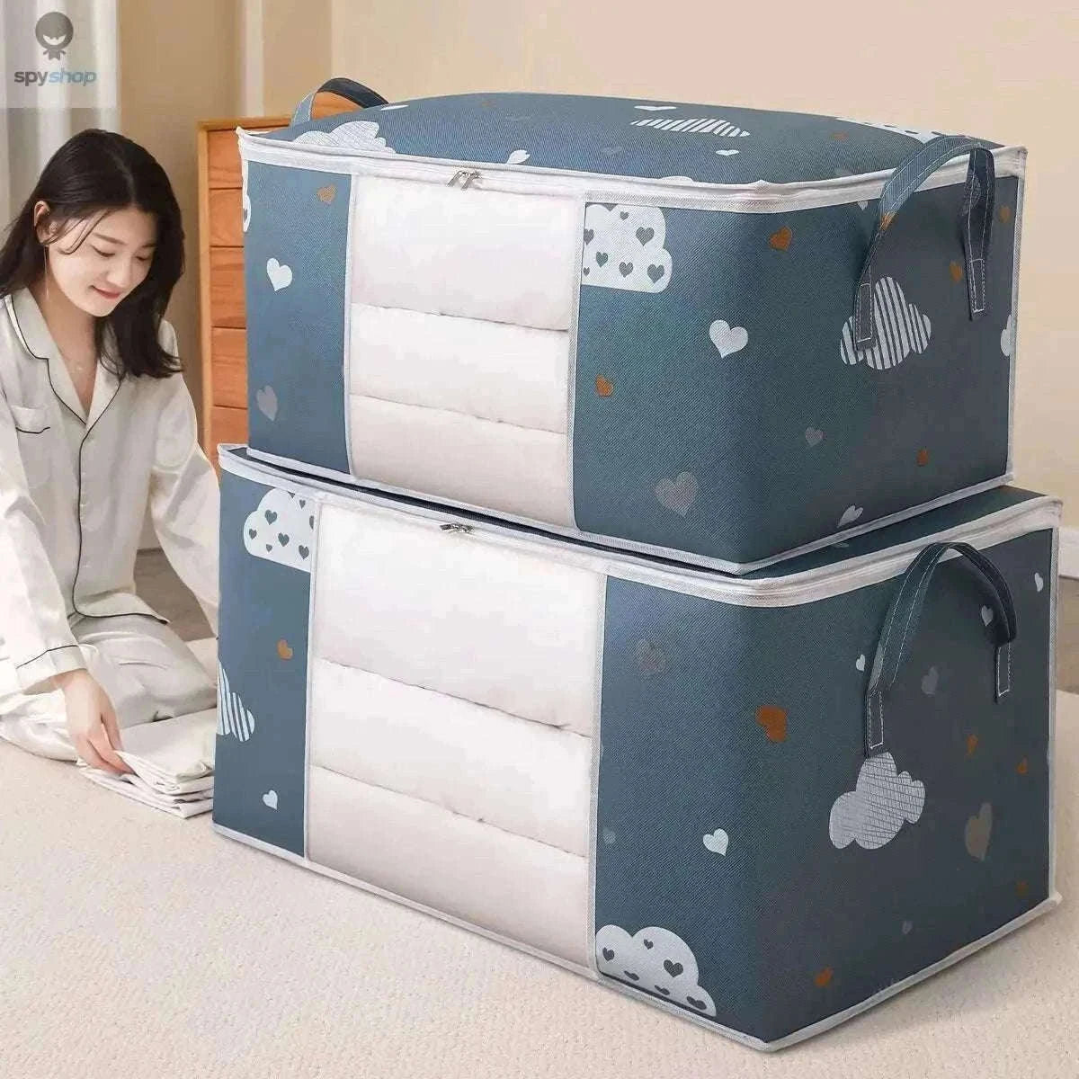 Large Capacity Storage Bag Organizer for Tidy Home Storage-Large Beige