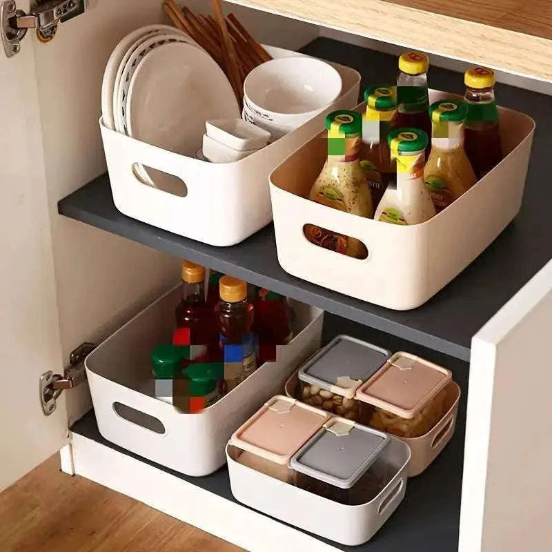 Large Capacity Storage Box with Cover for Home Organization-White