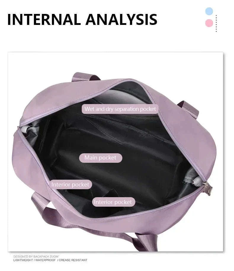 Large-Capacity Travel Bag for Women with Handle-Pink