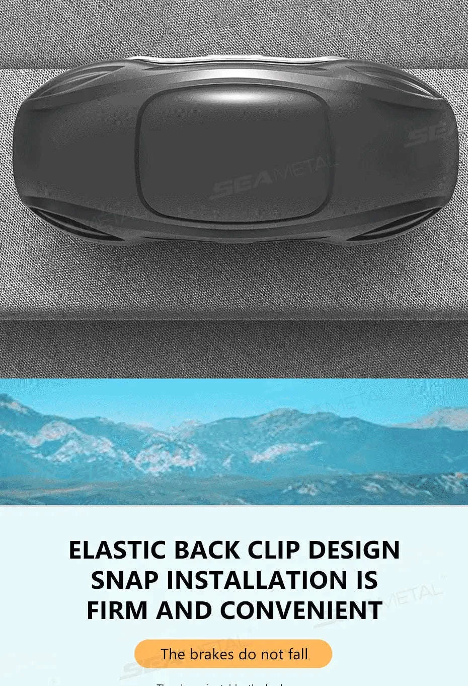 Large Car Glasses Holder Clip on Sun Visor Anti Scratch Flocking Layer-Brown