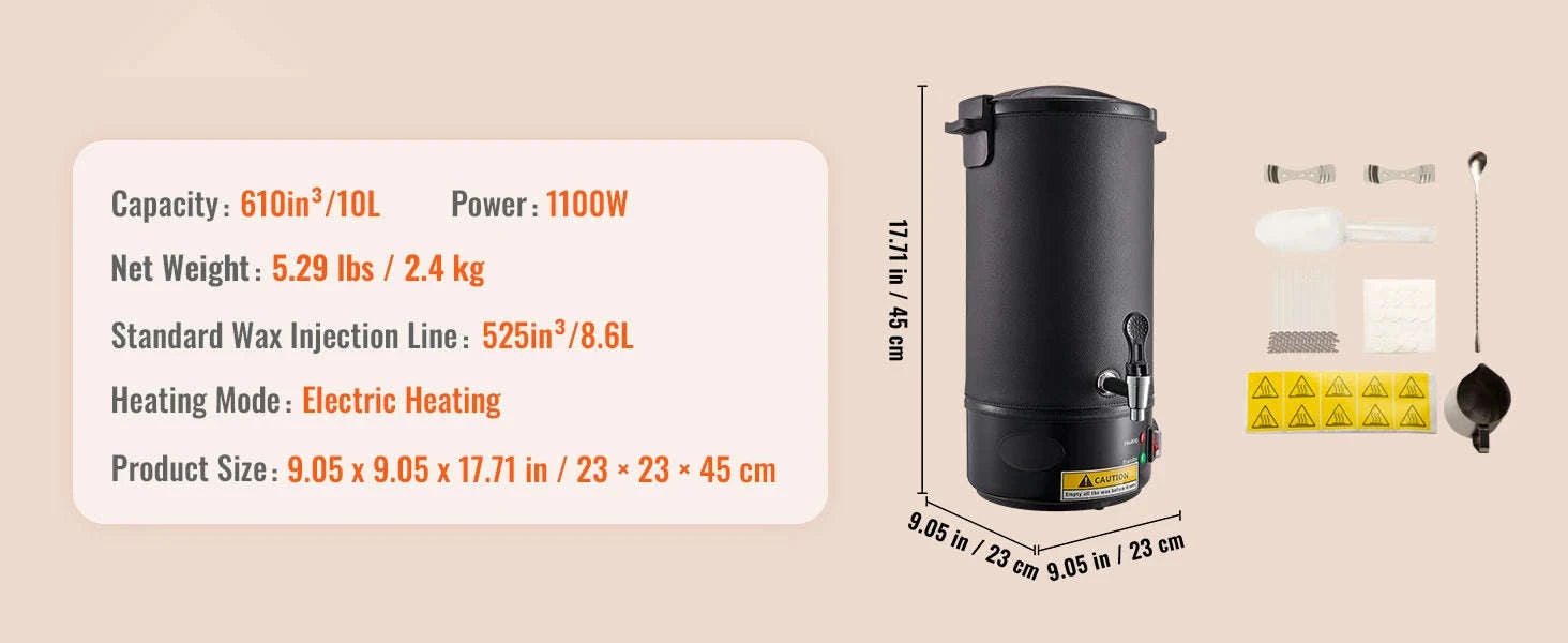 Large Electric Wax Melter for Candle Making-Black 10L / United States