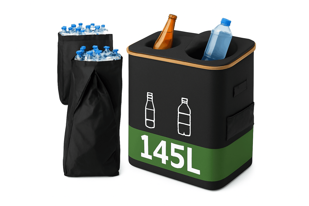 Large Foldable Recycling Bin with Lid 100L 145L Storage Organizer-145L / france