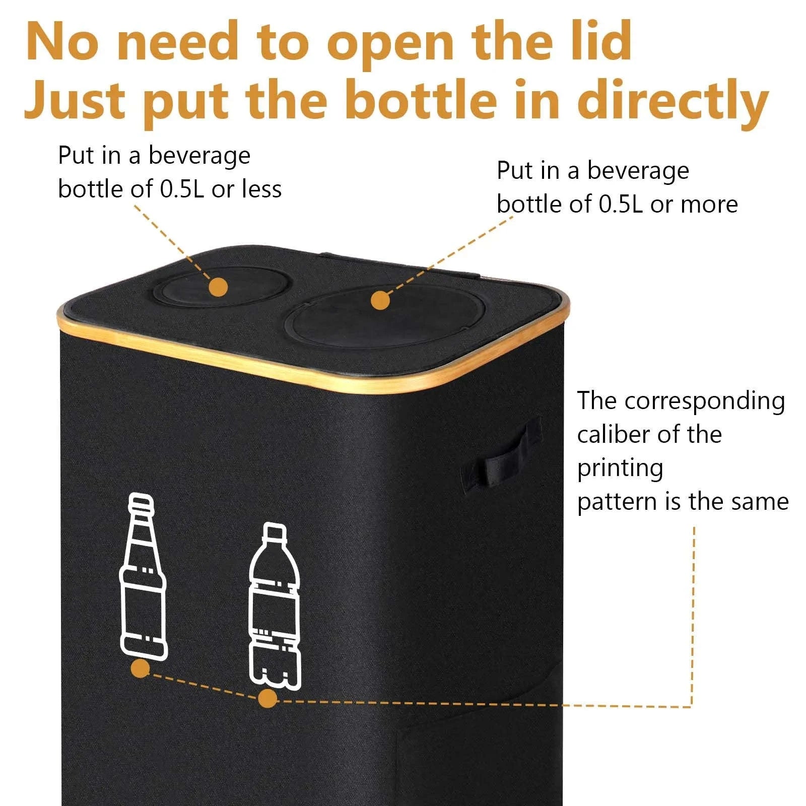 Large Foldable Recycling Bin with Lid 100L 145L Storage Organizer-145L / france