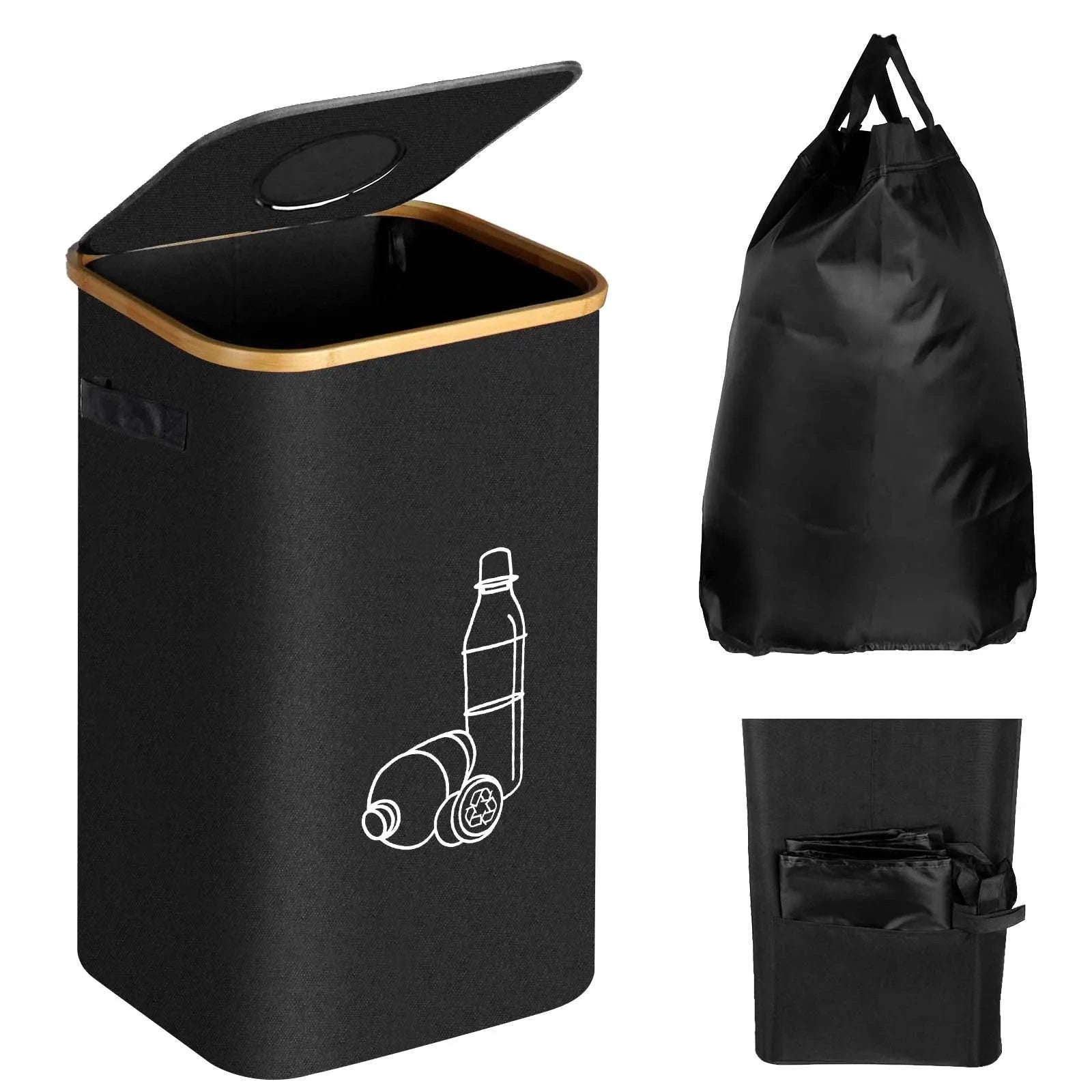 Large Foldable Recycling Bin with Lid 100L 145L Storage Organizer-145L / france