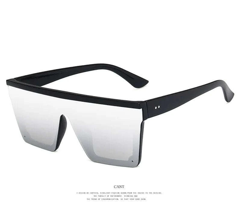 Large-Frame One-Piece Fashion Sunglasses for Women-Black purple