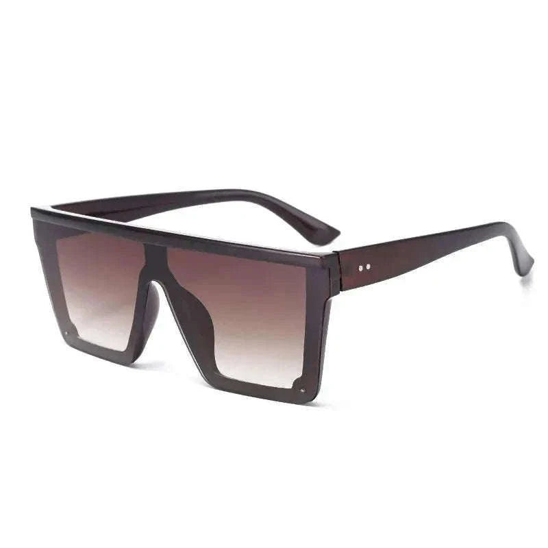 Large-Frame One-Piece Fashion Sunglasses for Women-Black purple