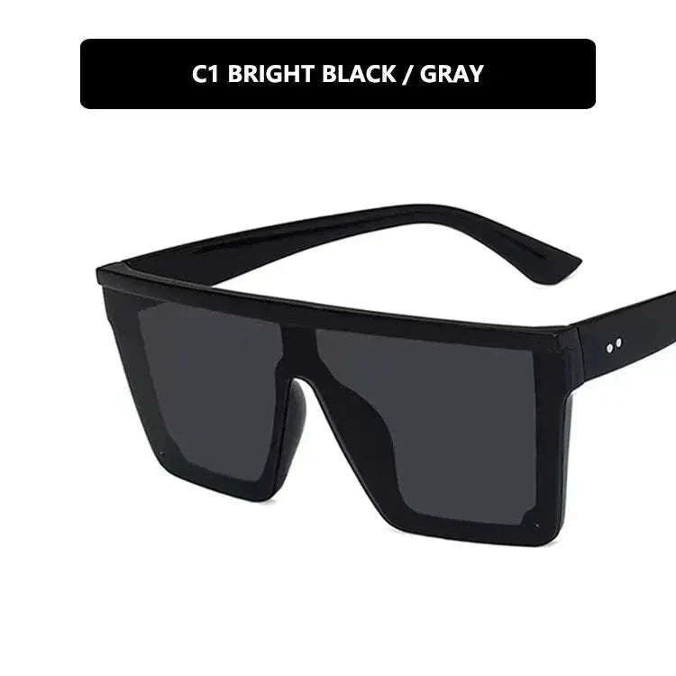 Large-Frame One-Piece Fashion Sunglasses for Women-Black purple