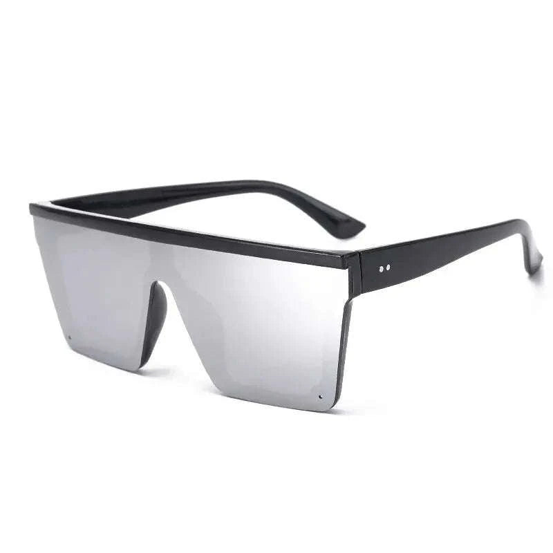 Large-Frame One-Piece Fashion Sunglasses for Women-Black purple