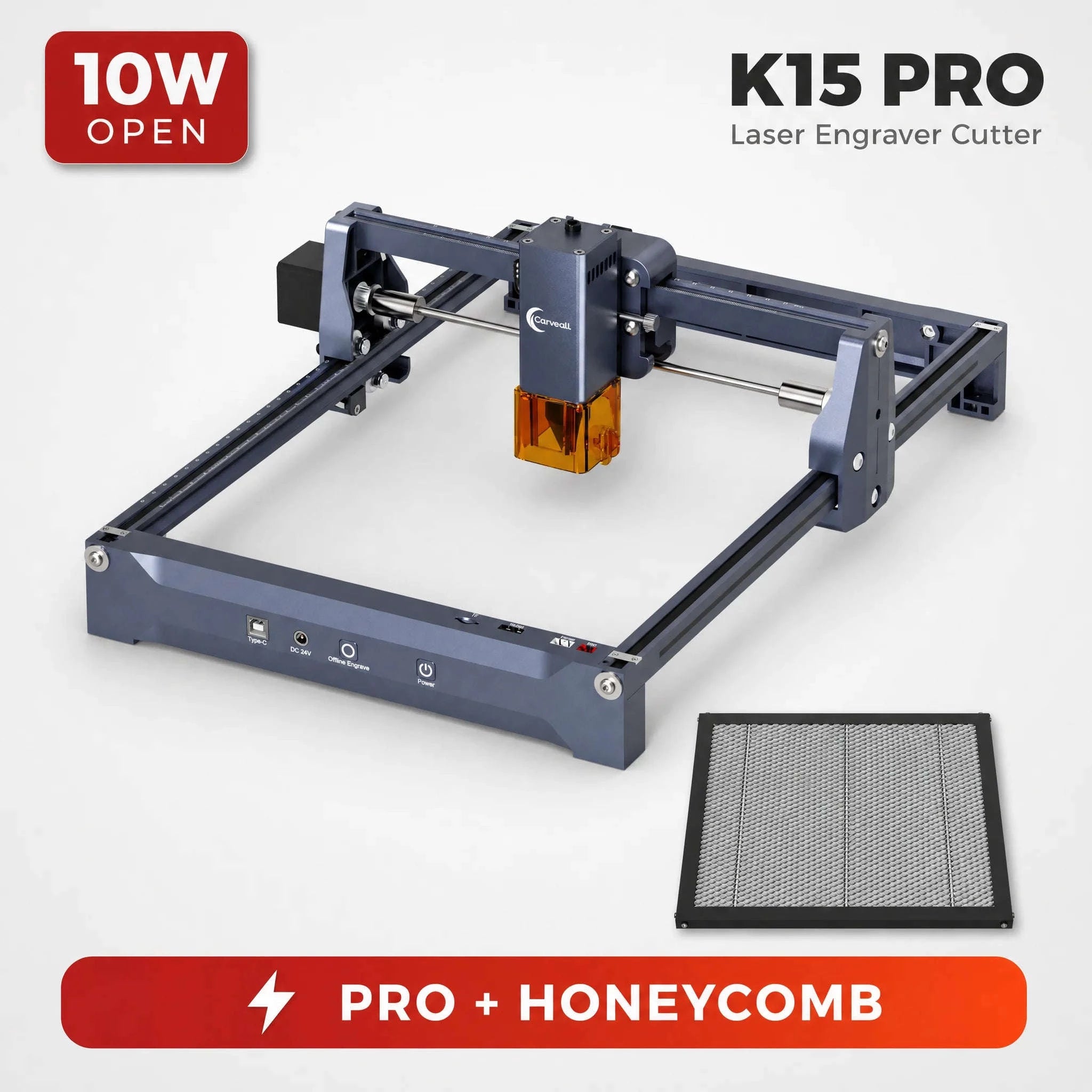 Laser Engraving Machine 5W 10W Free App Control Diode Engraver Cutter-10W Cover and Table / spain