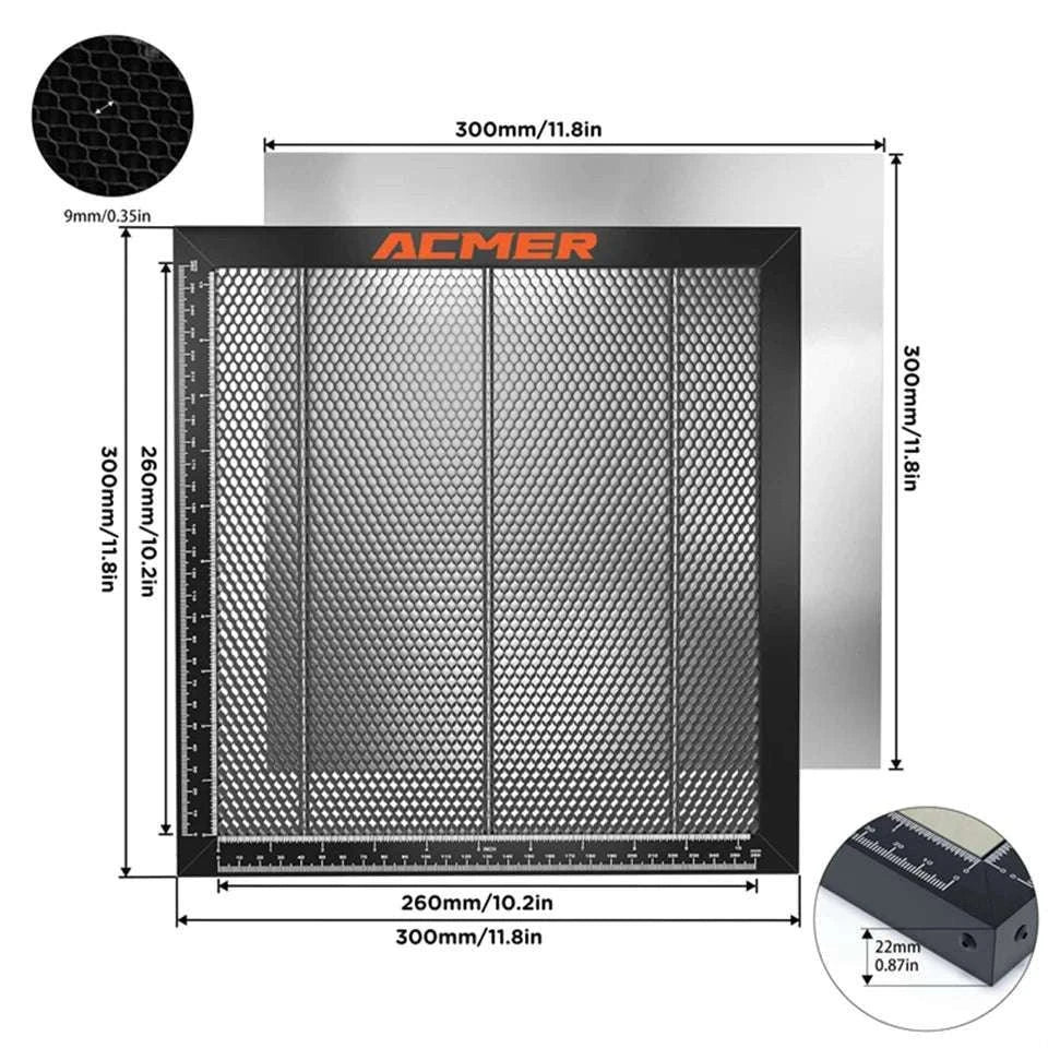 Laser Honeycomb Cutting Table for CO2 & Diode Engravers (Multiple Sizes)-500x500mm / United States
