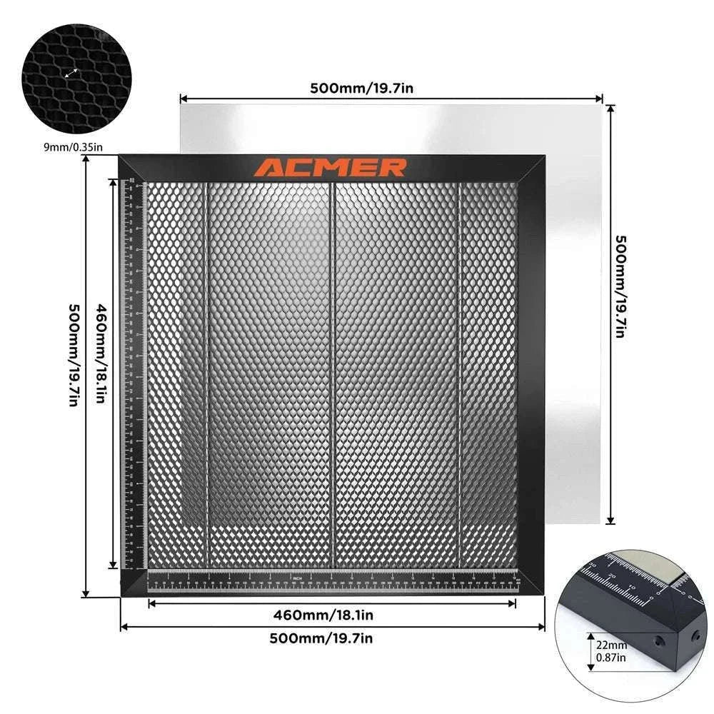 Laser Honeycomb Cutting Table for CO2 & Diode Engravers (Multiple Sizes)-500x500mm / United States