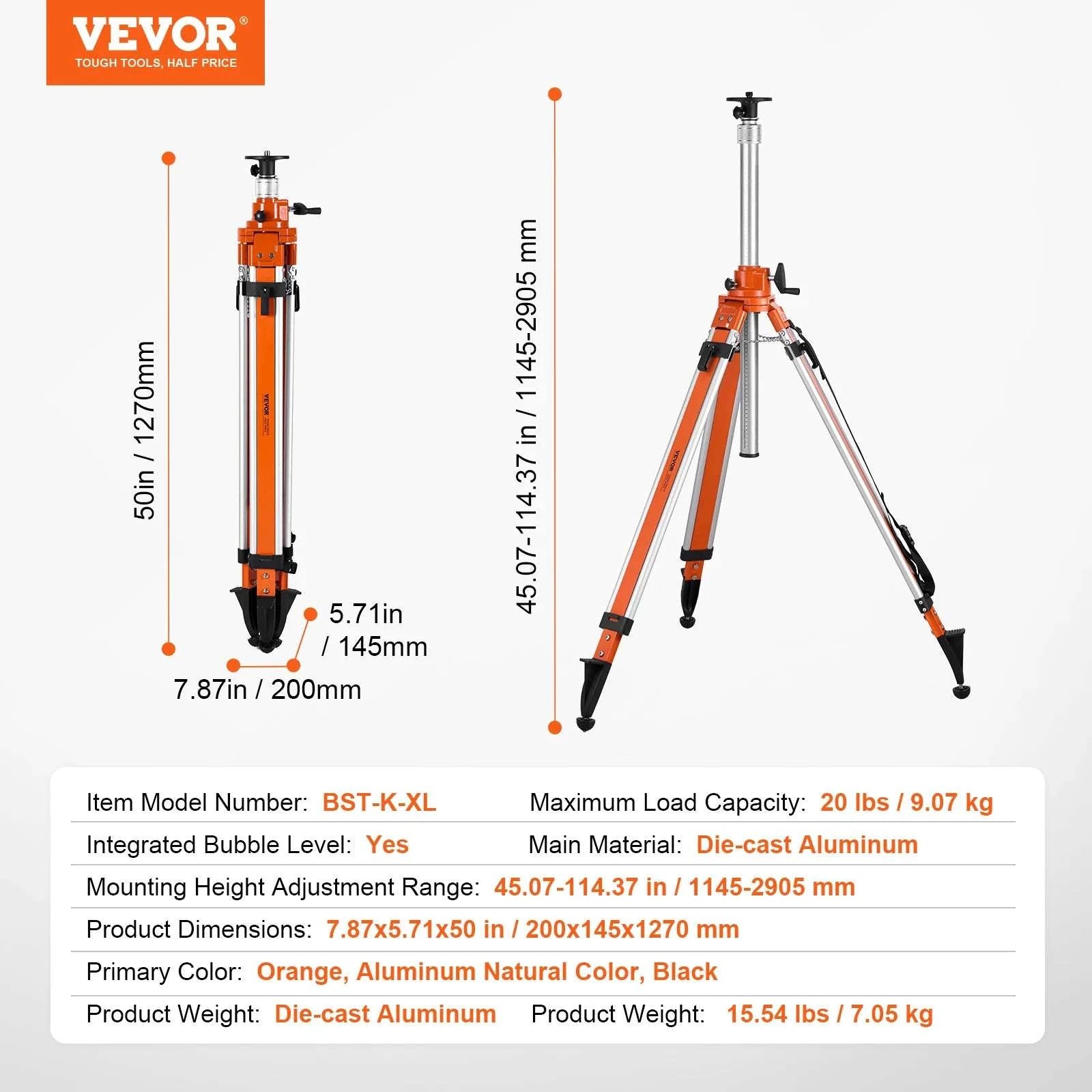 Laser Level Tripod Stand Adjustable Aluminum Survey Tripod-pro / france