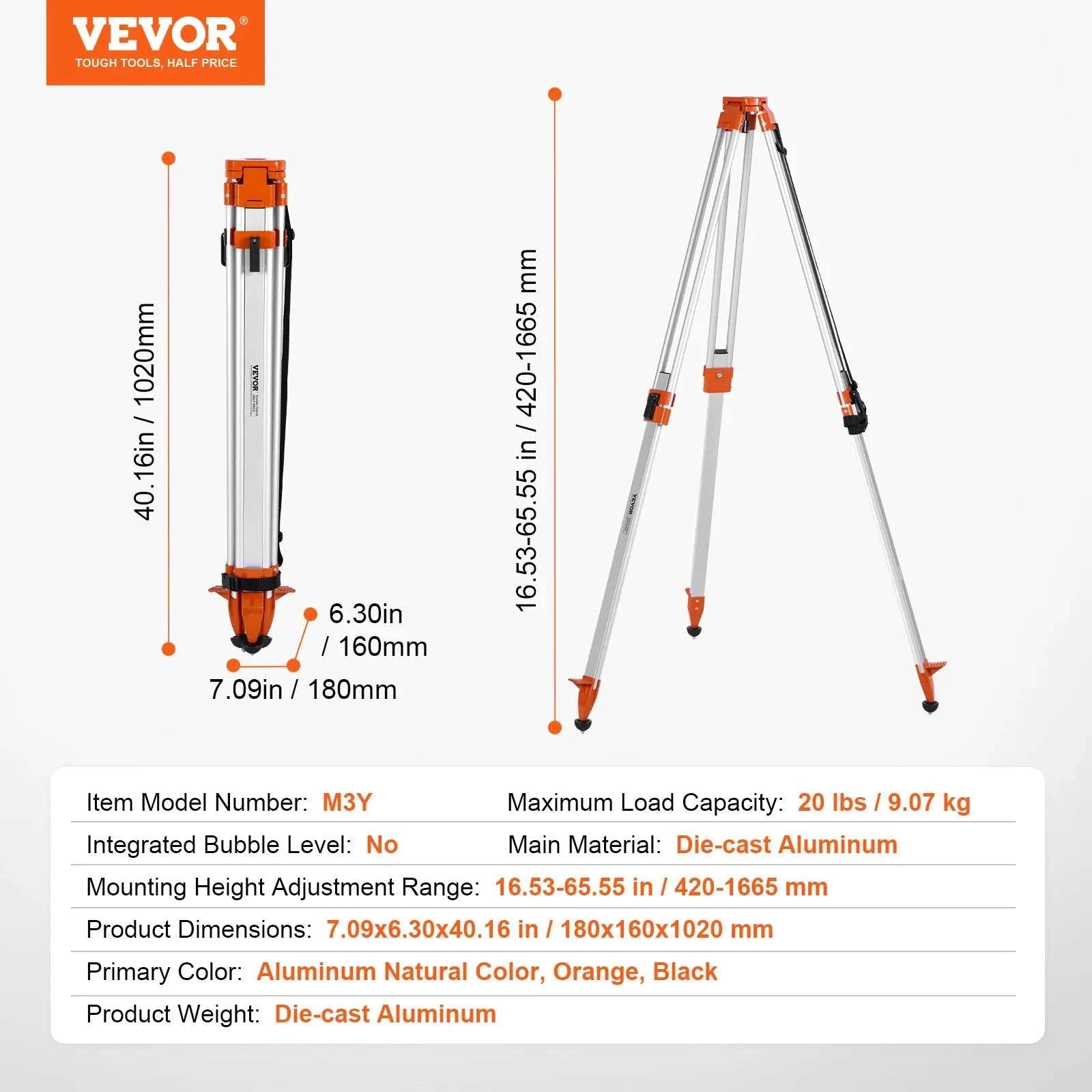 Laser Level Tripod Stand Adjustable Aluminum Survey Tripod-pro / france