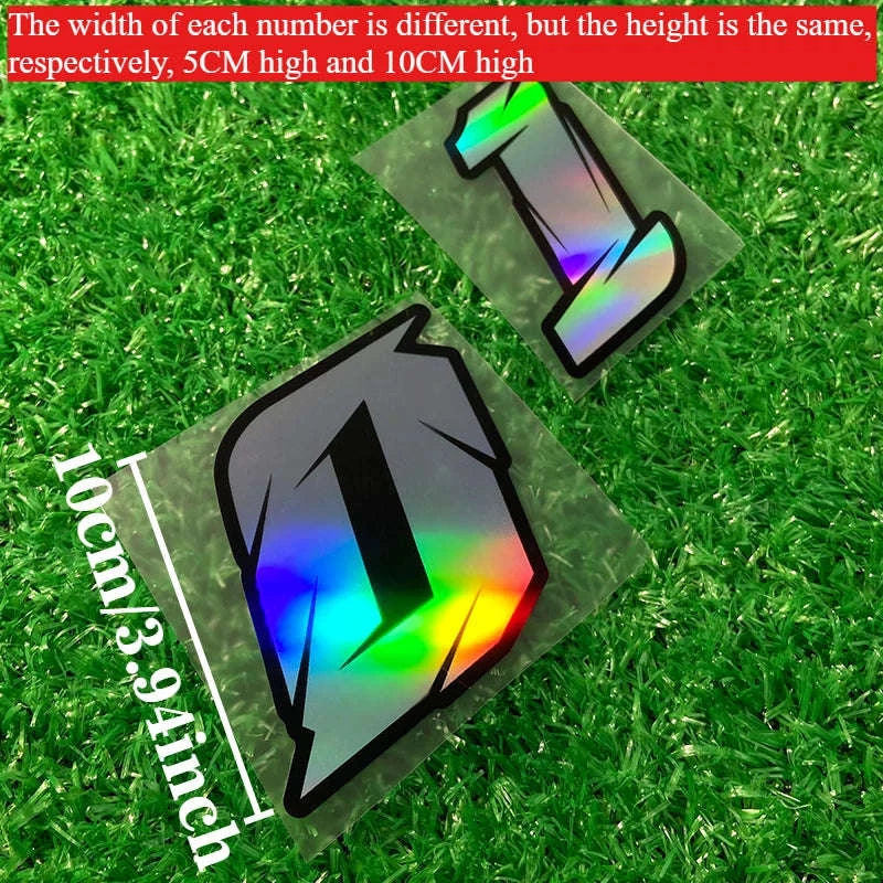 Laser Number Motorcycle Stickers Durable Vinyl Decals-LSN03-number6 / Height 10CM / CHINA