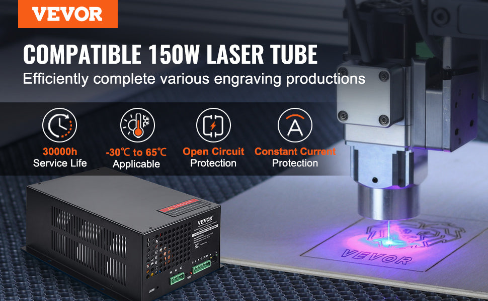 Τροφοδοτικό Ισχύος CO2 Laser 40W–150W για Χαράκτες & Κόφτες 110V