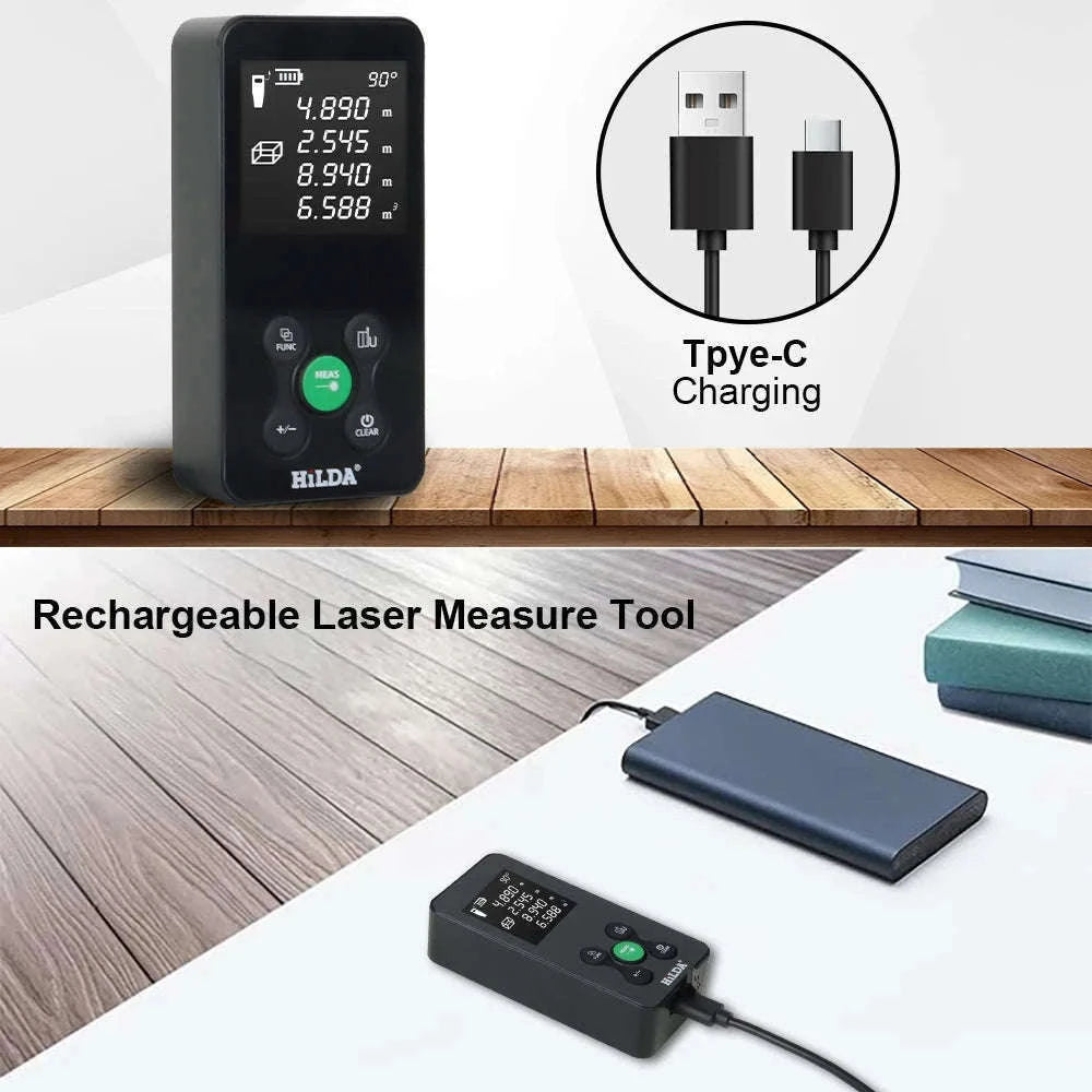 Laser Rangefinder 50/100/120M for Fast, Accurate Measurements-Red 50M