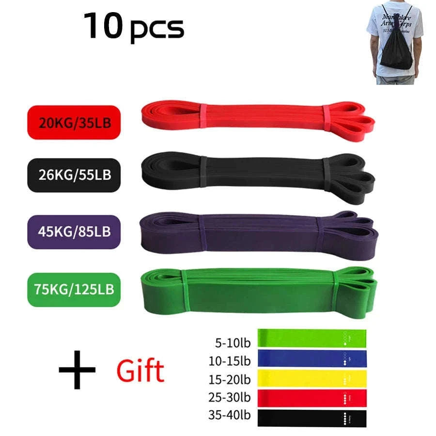Latex Resistance Band for Pilates, Strength and Mobility-13hong19hei32zi45lv