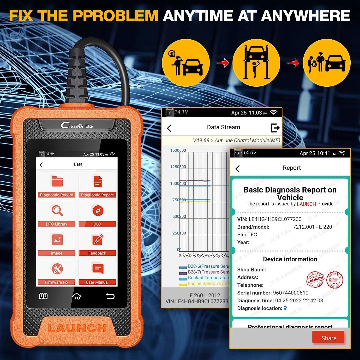 LAUNCH X431 Creader Elite OBD2 Scanner for Mercedes Full System-For Nissan / United States