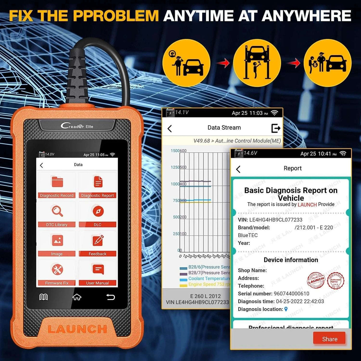 LAUNCH X431 Creader Elite OBD2 Scanner for Mercedes Full System-For Nissan / United States