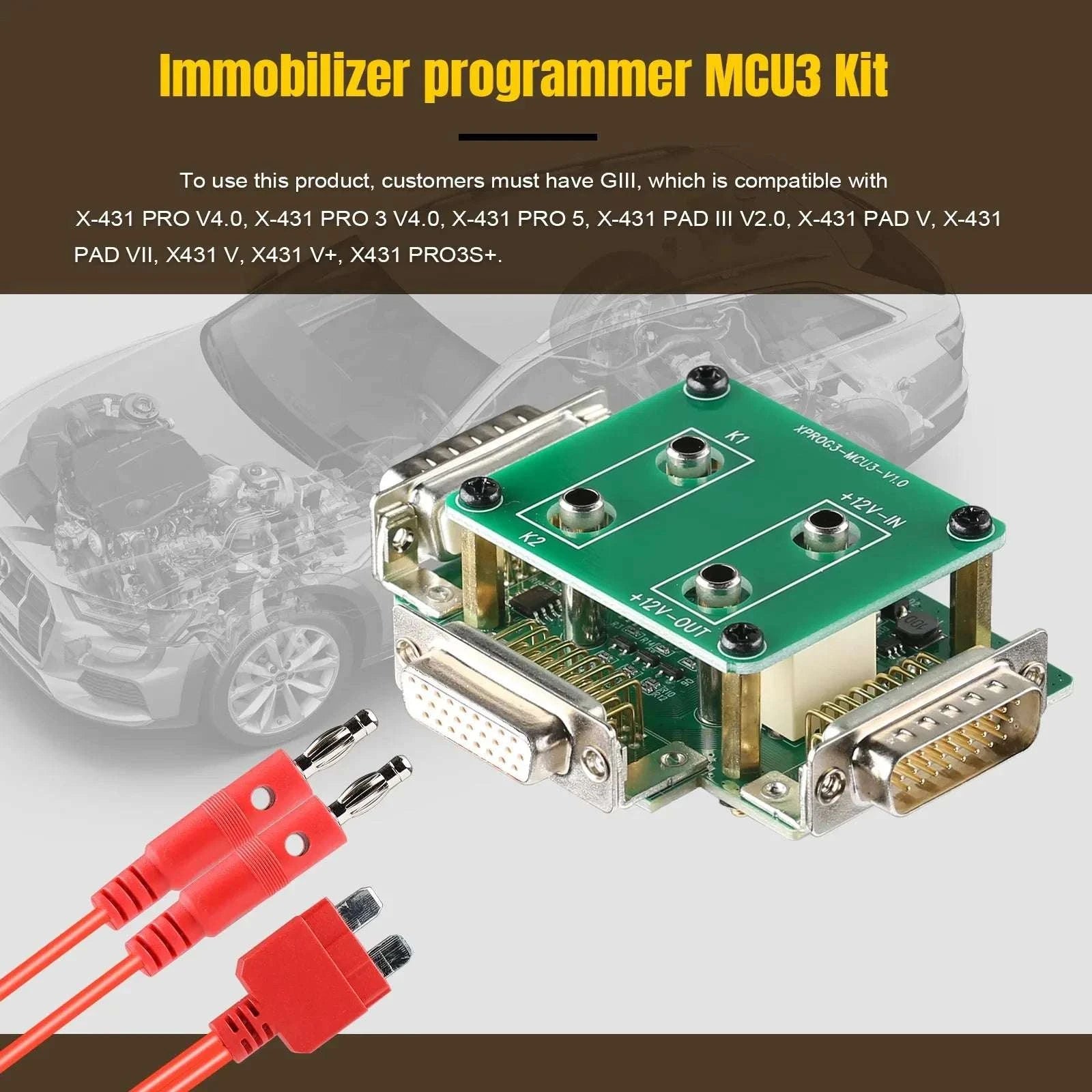 LAUNCH X431 MCU3 Immobilizer Programmer Adapter for X-PROG3-CZECH REPUBLIC / MCU3 Kit