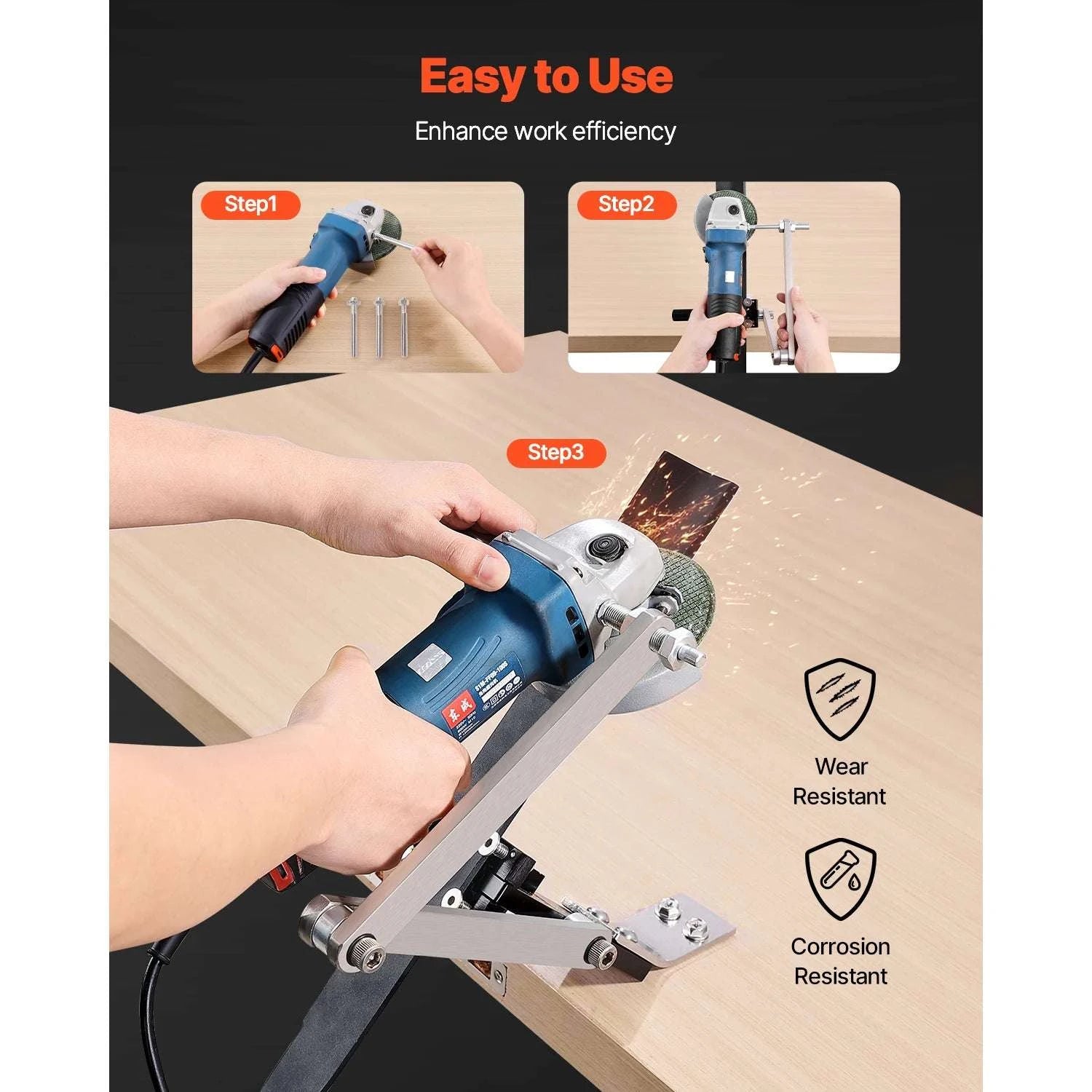 Lawn Mower Blade Sharpener with Balancer, 15°–45° Adjustable Tool-15-45 / United States