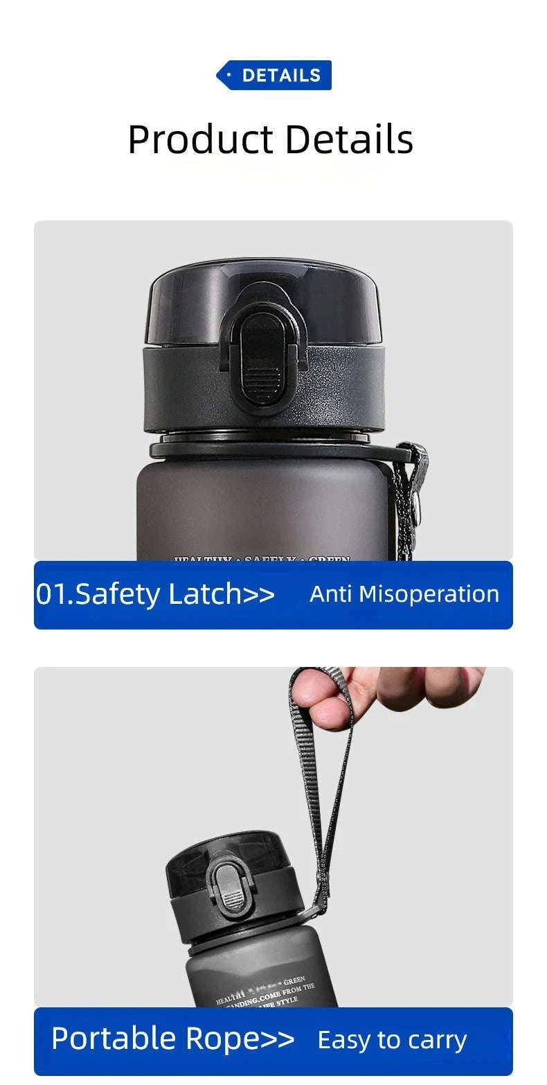 Leak Proof Sports Water Bottle-Grey / 400ml