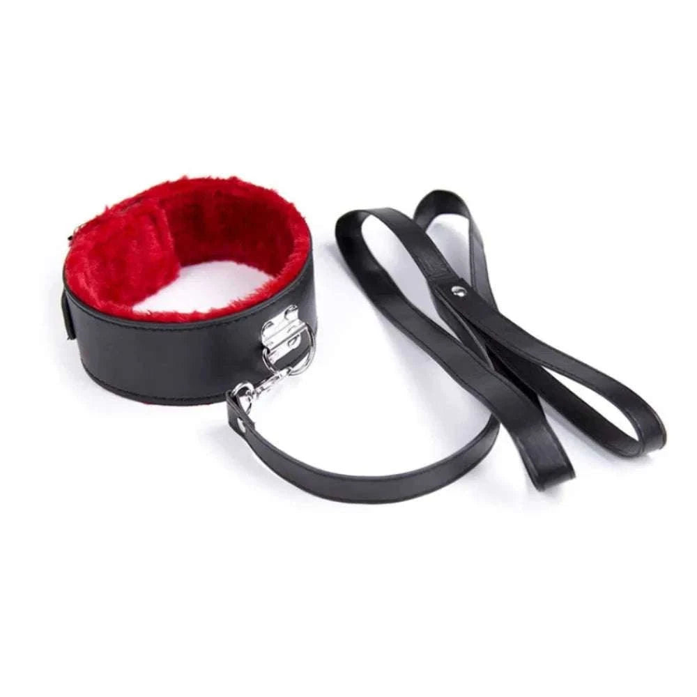Leather Bondage Kit with Handcuffs & Body Harness Set-Black / United States