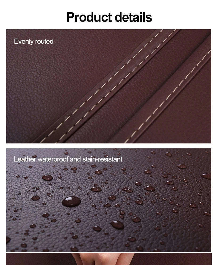 Leather Car Seat Back Protector with Storage Pocket-Leather Black 1PC