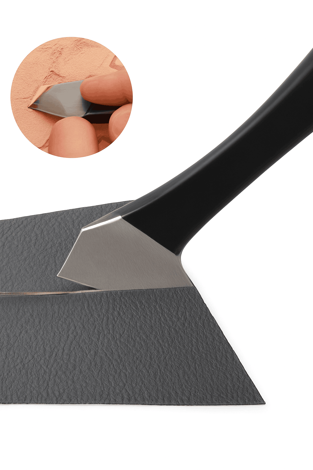 Leather Cutting Knife for Leathercraft Skiving and Precision Work-spain / black