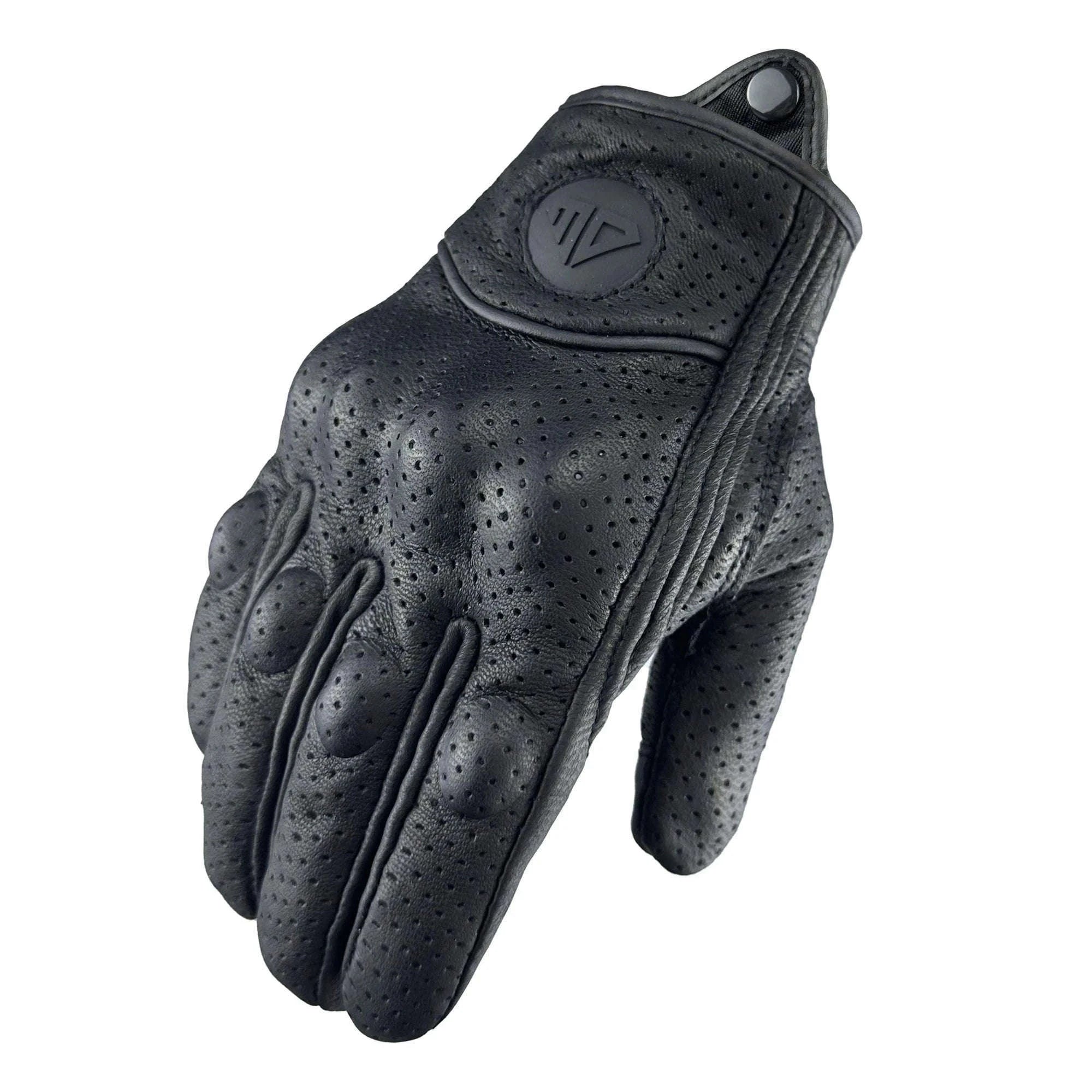 Leather Motorcycle Gloves for Men & Women, Grip Control Fit-non perforated / XL