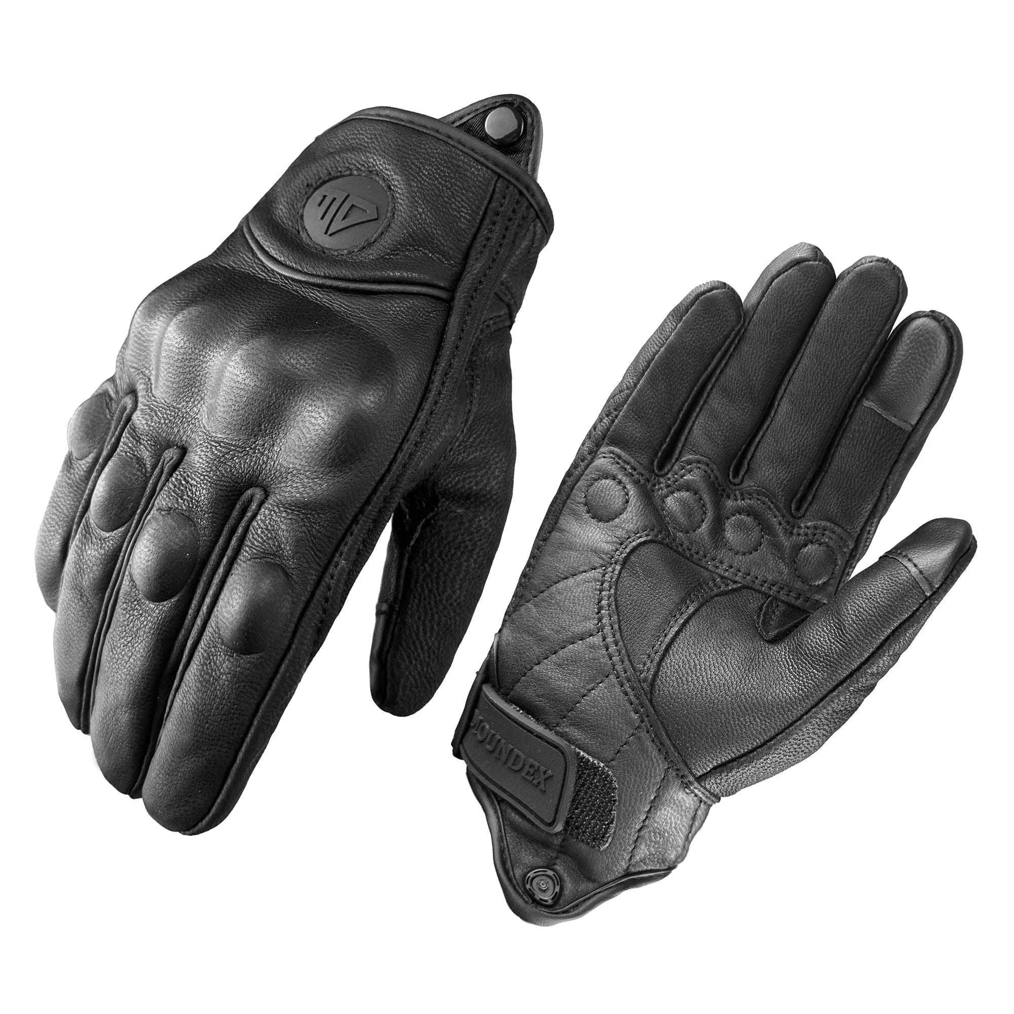 Leather Motorcycle Gloves for Men & Women, Grip Control Fit-non perforated / XL