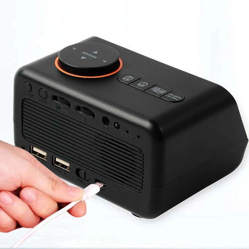 LED Alarm Clock with FM Radio, Temperature & Humidity Display-BLACK