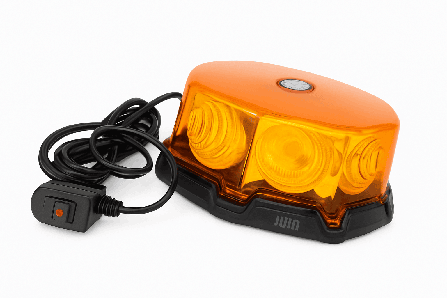 LED Amber Strobe Warning Beacon Light with Magnetic Base, 12V-24V-Amber