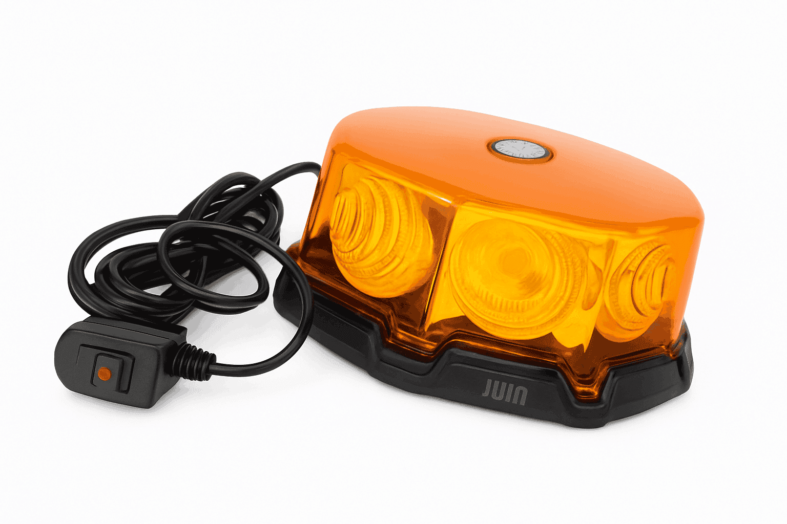 LED Amber Strobe Warning Beacon Light with Magnetic Base, 12V-24V-Amber