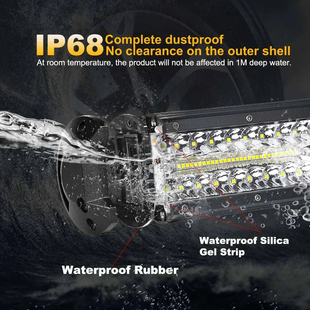 LED Bar Work Light 12V 24V Spot Flood for Offroad Vehicles-1pc 420W led bar