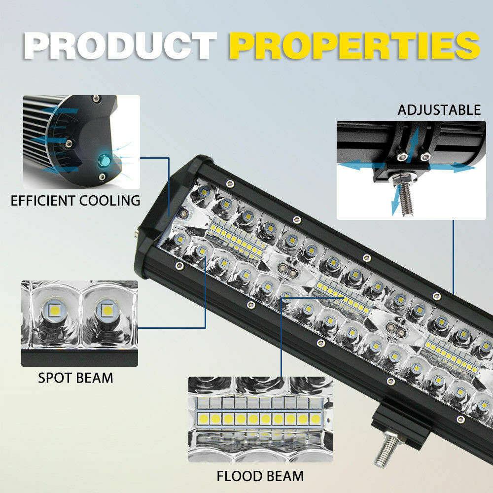 LED Bar Work Light 12V 24V Spot Flood for Offroad Vehicles-1pc 420W led bar
