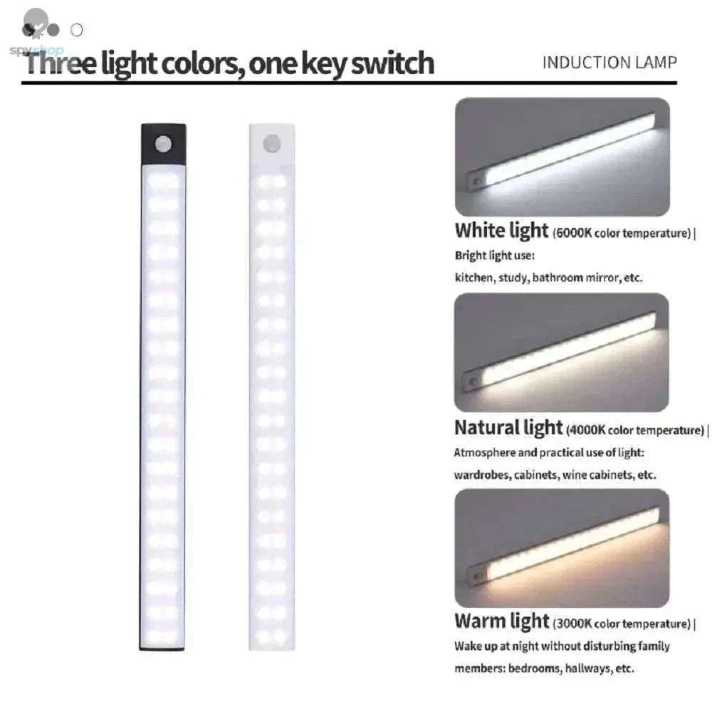 LED Cabinet Light with Motion Sensor, Rechargeable and Slim-Silvery 40CM