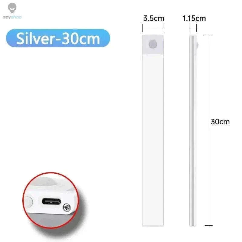 LED Cabinet Light with Motion Sensor, Rechargeable and Slim-Silvery 40CM