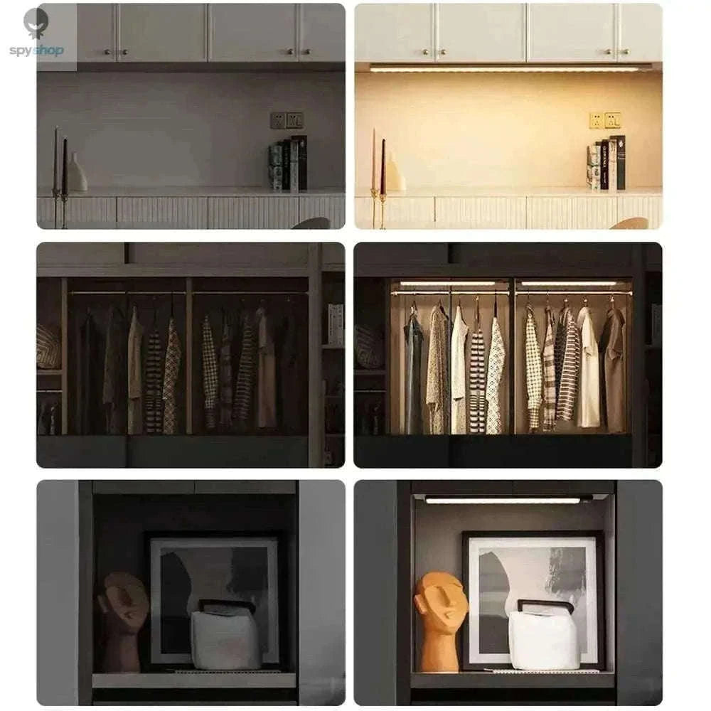 LED Cabinet Light with Motion Sensor, Rechargeable and Slim-Silvery 40CM