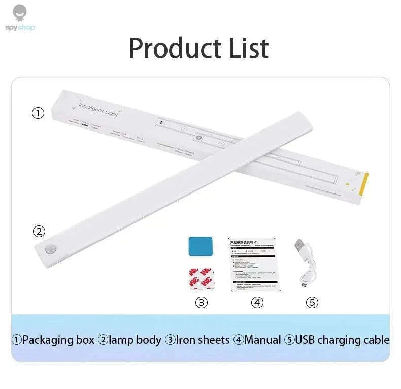 LED Cabinet Light with Motion Sensor, Rechargeable and Slim-Silvery 40CM