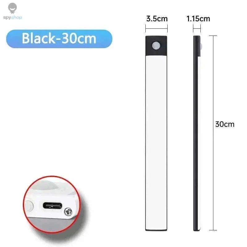 LED Cabinet Light with Motion Sensor, Rechargeable and Slim-Silvery 40CM
