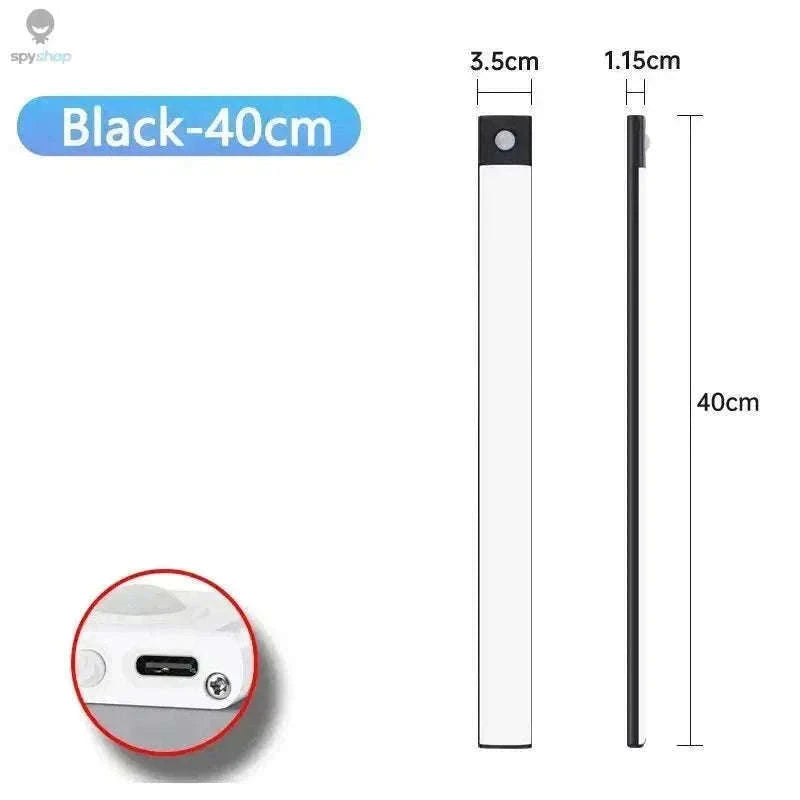 LED Cabinet Light with Motion Sensor, Rechargeable and Slim-Silvery 40CM