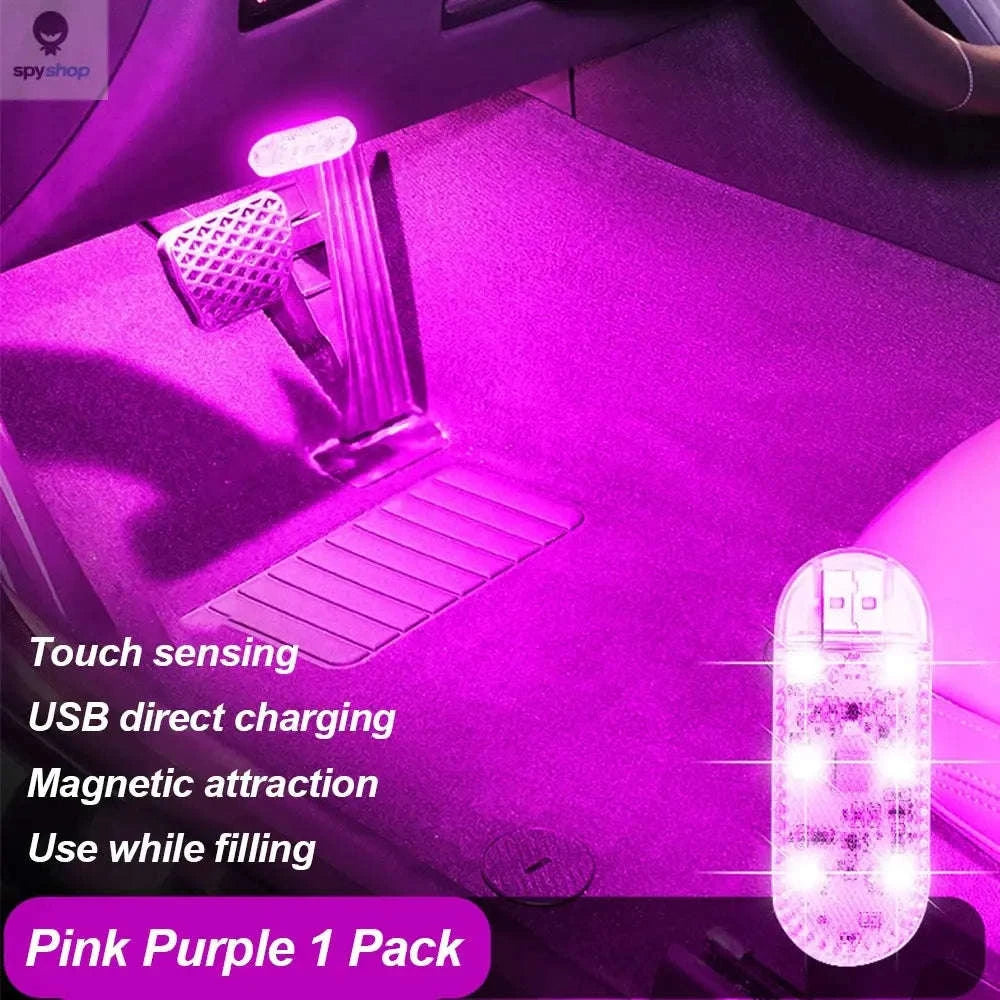 LED Car Mini Touch Light-1pc Pink Purple