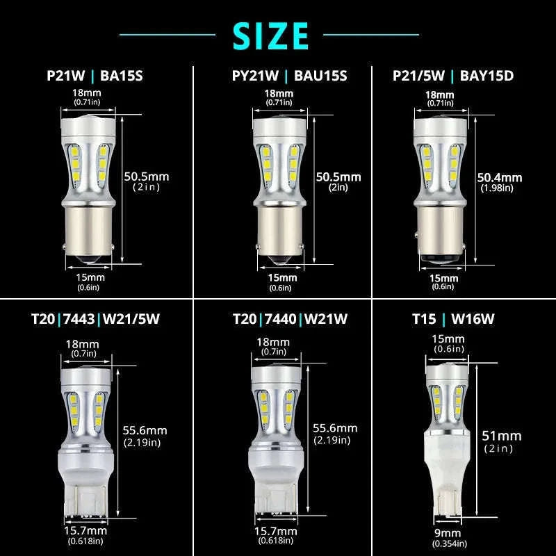 LED Car Signal Bulb 1300Lm 5W 12V/24V-WHITE / T20 7440 W21W