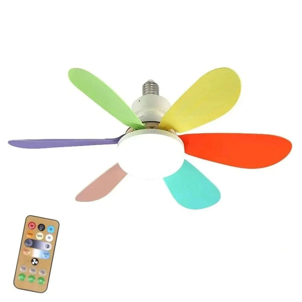 LED Ceiling Fan Light with Remote Dimming Control-white / 52cm