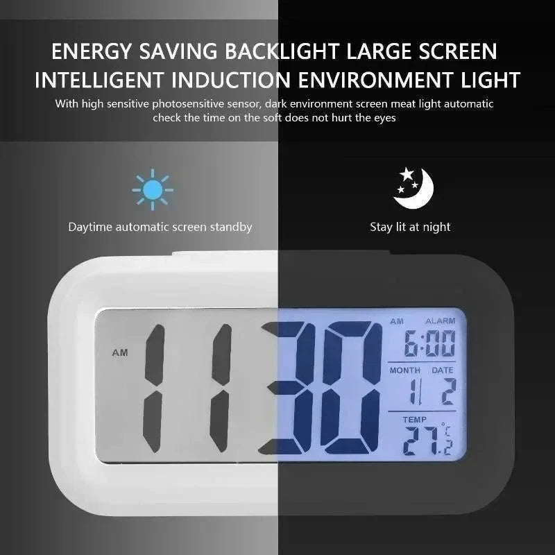 LED Digital Alarm Clock with Temperature, Calendar & Snooze-United States / Pink