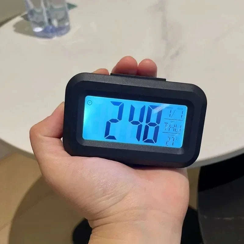 LED Digital Alarm Clock with Temperature, Calendar & Snooze-United States / Pink
